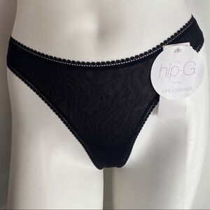 On Gossamer black stretch mesh thong panty M/L